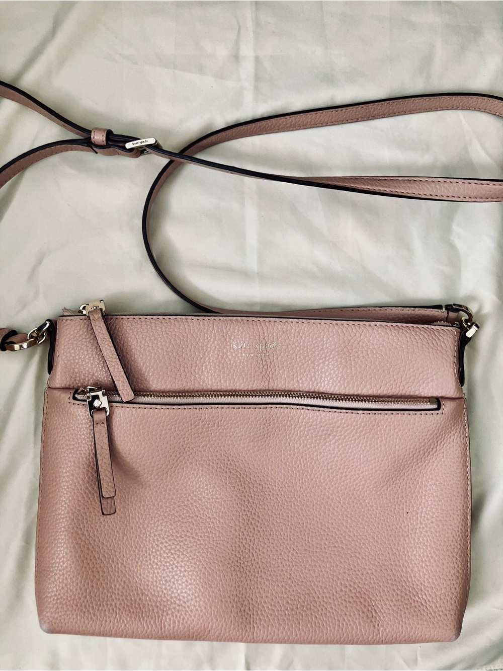 kate spade Blush Pebble Leather Crossbody with Gold Hardware